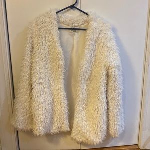 White fur jacket